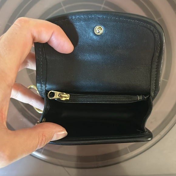 Coach RARE 7219 Black Leather Multi-Function Purse Wallet With Key Fob Vintage - Picture 4 of 9